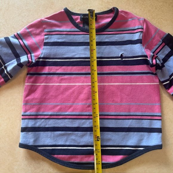 Ralph Lauren Polo Player Pink & Blue Striped Shirt - Picture 6 of 7